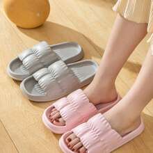 1 Pair, Soft Cloud-Feel Slippers For Men And Women, Summer Wearable Premium Indoor Slippers, Home Bath Slippers, Non-Slip, Odor-Resistant EVA Slippers - Slippers - View 10