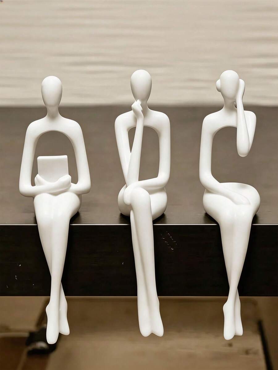 3 قطع/مجموعة تمثال شكل تجريدي حرفة تجريدية ديكور داخلي زينة مكتبية بسيطة ديكور منزلي مناسب لغرفة المعيشة والمكتب والدراسة وغرفة النوم هدية منزلية - أنماط متعددة - مشاهدة 1