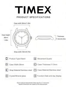 Classic Heritage Quartz Watch Two-Tone Green Black Bezel Stainless Steel Band Birthday Anniversary Gift For Gentlemen TIMEX TW2U60900 - Silver - View 6