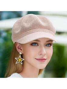 1pc Breathable Beret - Lightweight Cotton UV Protection Sun Hat - Adjustable Inner Band, Washable And Durable - Parisian French Artist Style Women's Beret - Summer Music Festival, Bohemian Travel, Beach Vacation Fashion Canvas Sun Hat - Black - View 10