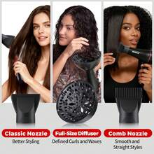 Goiple 19pcs Professional Hair Blow Dryer Kit With Advanced Technology, 3 Heat & 2 Speed Settings For Quick Drying, Anti-Frizz, Glossy Finish, Styling Attachments,Detangling Brush,Hair Clips,Multipurpose Tools,All Hair Types Men And Women Daily Hairstyling - 查看 6