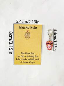 10 Sets Fun Little Owl Keychains, Cute Owl Keychains With German Lucky Owl Cards, Bag Charms, Shoe Charms, Perfect For Halloween/Thanksgiving, Best Gift For Lovers/Best Friends, Positive Little Gifts, Thanksgiving/Halloween Lucky Little Gifts - Multicolor - View 4