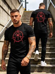Classic All-Match Men Short Sleeve Tee Simple Daily Leisure Male Clothes - 黑色 - 查看 6