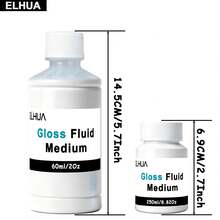 ELHUA 250ML/60ML Professional Fluid Medium Gloss Acrylic Medium, Can Be Used As Gloss Varnish And/Or Fluid Gloss Medium, Suitable For Acrylic Painting, Professional And Amateur Artists - 1 Bottle - View 5