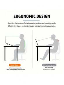 2Pcs Foldable Invisible Laptop Stand, Ergonomic Height Raise Holder, Portable Keyboard Riser For Heat Dissipation, Space‑Saving Adhesive Notebook Support, Easy Installation For Home Office Business Travel - View 8
