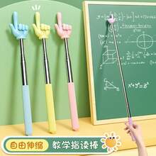 1pc Macaron Retractable Finger Pointer, Early Education Teaching Tool, Reading Indicator Stick For Home Learning - Multicolor - View 2