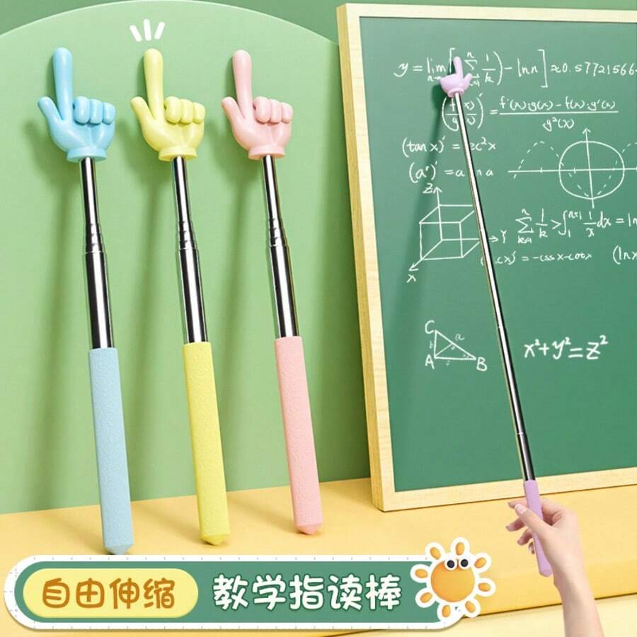 1pc Macaron Retractable Finger Pointer, Early Education Teaching Tool, Reading Indicator Stick For Home Learning