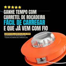 Belifou Carretel Automático Carga Fácil Para Roçadeira Toyama Kawashima Vulcan Garthen Com Fio Nylon 2,7mm 10m - 2,7 mm 10 m corda - Visão 5