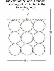 Gancho multifuncional para bufandas con 6/16/28 anillos, organizador colgante para armario que ahorra espacio, tejido plegable de colores, estante de almacenamiento para cinturones/decoración de color aleatorio - Multicolor - Ver 14
