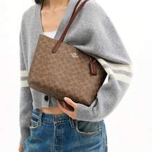 Coach Fiona Printed Women's Shoulder Tote Bag CBT18IMXHE - Brownish-yellow and Brown CBT18IMXHE - View 2