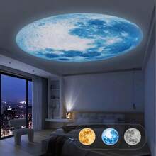 Planet Moon Projector, USB Plug-In, 360° Rotating Decorative Light, Cute Atmosphere Creator, Portable LED Projector With USB Plug For Wall And Ceiling Decoration, LED Starry Sky Atmosphere Light - Black - View 5