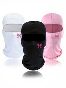 Musion 1/2/3pcs Pink Butterfly Print Balaclava, Breathable Mesh Full Face Ski Mask, Y2K Street Style Cycling Motorcycle And Daily Fashion Headwear - Multicolor - View 14