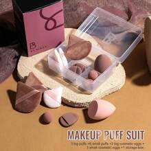 Makeup Sponge Set BS-MALLTriangle Puff 14 Pcs For Liquid, Cream, And Powder, Multi-Colored Makeup Sponges And Mini Makeup Sponge - Coffee Brown - View 4