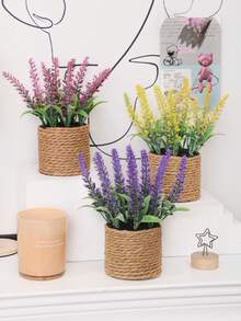 3pcs/Set Lavender, Red Berry Pumpkin Maple Leaf Grass Mound Seagrass Rope, PE Material, One Set Three Colors, Artificial Plants, Artificial Flowers, Suitable For Outdoor Garden, Wedding Seasonal Decoration, Autumn Thanksgiving, Handmade Decoration, Harvest Festival, Halloween, Christmas Decoration, Seasonal Decoration - Multicolor - View 7