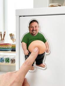 1pc Custom Dad Squishy Belly Photo Fridge Magnet, Personalized Face Father's Day Gift, Gag Refrigerator Magnet,Kitchen Decor,Husband Birthday Keepsakes,Beer Pizza Belly,Anti-Collision Fridge Magnet,It's Not A Dad Bod, It's A Father Figure - Multicolor - View 9