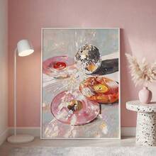 1 tấm tranh canvas treo tường hình quả cầu disco và đĩa than - không khung, in màu pastel retro, phong cách groovy thập niên 70, poster trang trí cho phòng khách, phòng ngủ, bếp, lối vào, văn phòng, trang trí nhà hiện đại, tác phẩm nghệ thuật treo tường thời trang - hiện đại - Xem 6