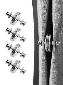 2/6/12/24 Pairs Modern Metal Magnetic Hooks, Wall-Mounted, Polished Surface, Fashion Style, Easy Installation, Strong Adsorption, Suitable For Curtains, Shower Curtains, Gap Sealing - Multicolor - View 3