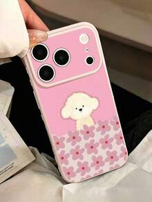 1pc Minimalist Cute Plaid White Dog Pattern Fashionable Cute Side Heart Anti-Drop Premium Soft TPU Phone Case, Suitable As Birthday/Holiday Gift For Friends, Family, Couples, Yourself, Compatible With IPhone17/16/15/14/13/12/11/X/XR/XS MAX/For Galaxy A56/55/A03S Series - Multicolor - View 3
