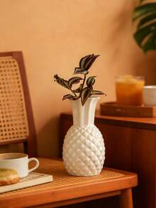1pc Pineapple Shaped Ceramic Vase, Exquisite Craftsmanship, Suitable For Fresh Flower Arrangement. Elegant Decor, Perfect For Garden Table, Dining Room, Study And Office Decoration, Ideal For Holidays And Various Parties. - Vase - View 14