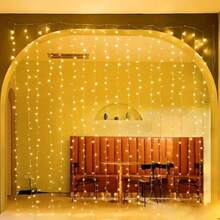 1 Set USB Powered LED Curtain Lights With Remote Control, 8 Lighting Modes, Fairy String Lights For Birthday, Room, Bedroom, Wall, Wedding, Party, Halloween, Christmas Holiday Decoration - USB插頭窗簾燈 - 查看 14