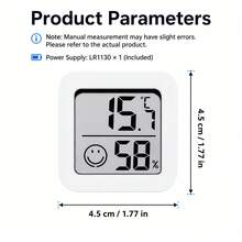 1 pièce Petit thermomètre et hygromètre portable en plastique, corps carré polyvalent noir/blanc/rose, montage mural ou utilisation sur bureau, surveillance simultanée de la température et de l'humidité avec indicateur d'expression de confort, convient pour la maison, le bureau, les soins aux animaux de compagnie, essentiel pour la surveillance de l'environnement intérieur toute l'année - UN - Voir 5