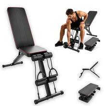 Foldable Dumbbell Bench For Home Gym Multi-Purpose Strength Training 200kg Load With Pull Rope Abdominal Mat For Full Body Workout Space-SavingMJL-ZDYLD - Black - View 1