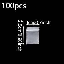 100 piezas de bolsas de plástico mini, bolsas de almacenamiento de joyas, bolsas de almacenamiento reutilizables con cierre hermético transparente, para joyas, bolsas mini pequeñas, bolsas de embalaje de caramelos - Mini bolsa de almacenamiento - Ver 7