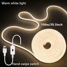 LQHZMYY 1pc Low Voltage 5V USB Powered LED Neon Light Strip With Gesture Hand Wave Switch, Multiple Lengths 0.3m--6m, Cuttable, For Live Streaming Fill Light, Hallway Staircase Lighting, Room Decoration, Room Atmosphere, Cabinet Decoration - Neon Lights - View 20