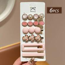 6pcs Original High-End Hair Clips Suitable For Daily Wear,Hair Claws - Pink - View 8
