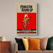 1 Pc Round Up Rodeo Poster, Ranch Decor Red Posters, Western Wall Art, Cowgirl Print, Western Home Decor, Western Gift, Modern Minimalist Style Posters, Living Room And Room Decoration, Ideal Gift, No Frame - No Frame - View 8