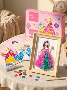 DIY Dream Princess Poke Fun, DIY Pretty Princess Game, Handmade Creative Castle, Painting Costume Poke Painting Stickers, Puzzle Toy, Cute Educational Drawing Craft, Christmas Thanksgiving Gift, Perfect Gift For Holidays And Birthdays - Multicolor - View 3