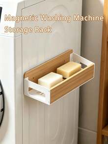 Magnetic No-Drill Refrigerator Storage Rack, Wall-Mounted Vertical Spice Rack, Strong Magnetic Easy Installation, Space-Saving Kitchen Storage Rack, Practical Home Accessory, Used For Storing Seasonings And Organizing Kitchen Countertop Space - White - View 8