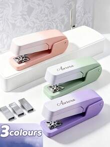 Effortless Stapler, Customized Personalized 360° Rotating Stapler, Gradient Color, Rotatable, Multi-Functional Manual Office Supplies - Multicolor - View 6