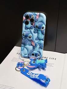 Disney Lilo And Stitch Phone Case : 3D Fluffy Pattern Border Protector Phone Soft Phone Case With A Free Cute Stitch Bracelet Chain Lanyard, Stitch, Lilo, Angel, For Apple 17 Promax 17 Pro 16 15 14 13 12 11 Pro Max XS Max X XR Soft Cover Summer Phone Case - 白色 - 查看 5