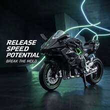Alloy Kawasaki Motorcycle Model, Carbon Fiber Texture Body Shell, Linked Handlebars With Rotatable Steering, Model With Shock Absorption Effect - Suitable For Model Enthusiasts Collection, Birthday Gift - Multicolor - View 4
