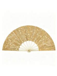 Customized Photo Print Handheld Fan - Personalized Glitter Bamboo Folding Fan. Fun Accessory For Birthday And Bachelorette Parties - Multicolor - View 12