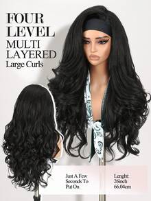 26 Inch Long Straight Synthetic Headband Wig, Glueless Lightweight Heat Resistant, With Natural Soft Waves, Suitable For Daily Use - Multicolor - View 7
