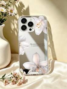 「Do Everything In Love」白色百合花聖經金句圖案透明手機殼，相容 iPhone 13 15 16 17 Pro 17 14 17 Pro Max，相容 Galaxy/A54 A14 A15 S23 S24 S24 Ultra S25 A07 A17 S26 A57 - 彩色 - 查看 2