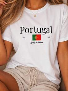 Portugal T-Shirt Land Of The Explorers 100 Cotton Tee Unisex - White - View 1