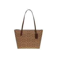 Coach Fiona Printed Women's Shoulder Tote Bag CBT18IMXHE - Brownish-yellow and Brown CBT18IMXHE - View 1