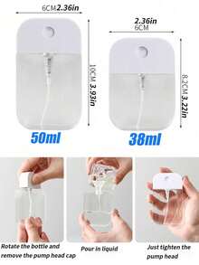 2pcs/Set Press Spray Bottle Set (50/35ml), Cosmetic Alcohol Ultra-Fine Mist Facial Moisturizing Small Spray Bottle, Transparent Reusable, Suitable For Travel Cosmetics, Hand Sanitizer, Alcohol, Travel Essentials, Perfume Bottle, Travel Bottle Set, Hand Sanitizer Spray (2/1pcs) - Multicolor - View 5