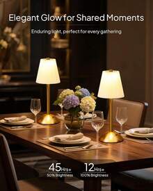 Cordless Table Lamp,Fabric Shade Table Lamps Rechargeable Operated Table Lamp With 3 Color Stepless Dimming & 3 Lighting Modes Touch Control Bedside Lamps - 4PCS - View 6