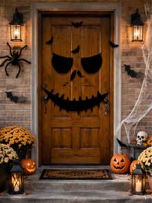 1 Set Halloween Skull Door Decoration Set, Felt Front Door Cover Kit ...