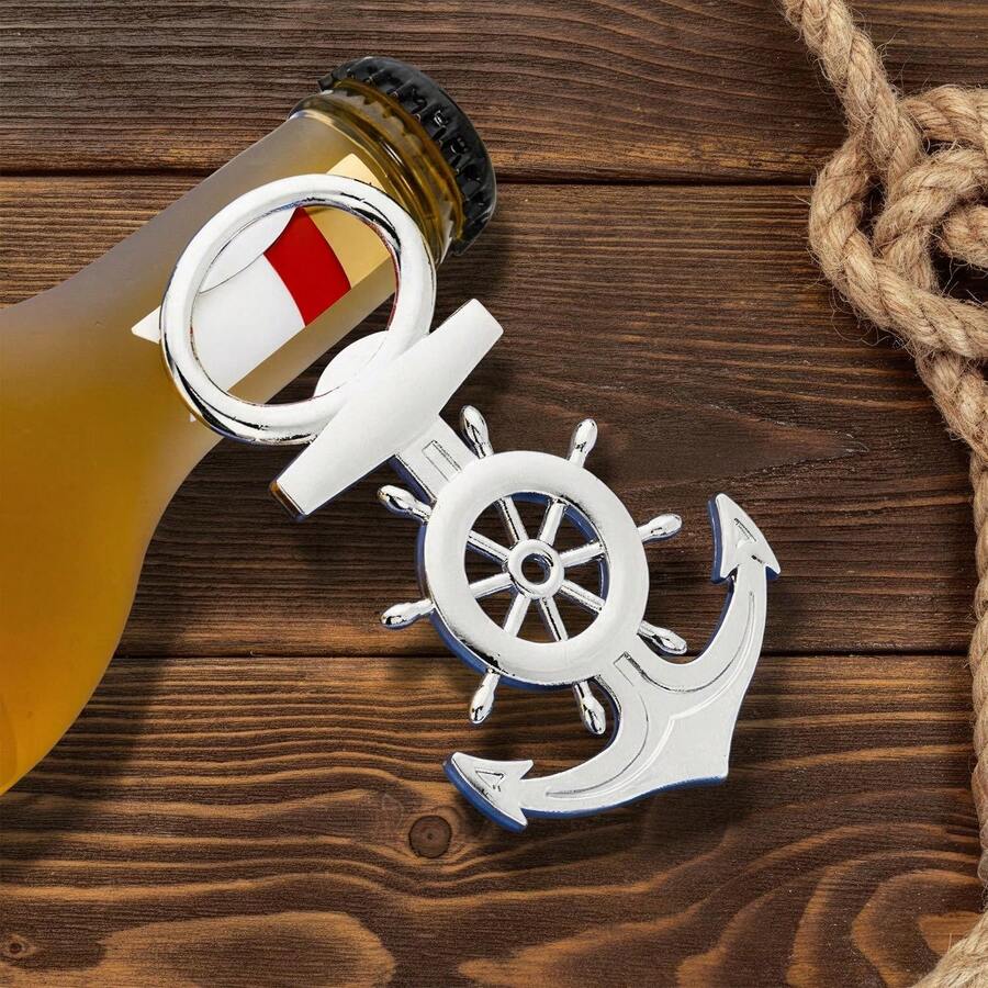Abrebotellas con diseño de ancla, adecuado para recuerdos de boda con tema náutico, decoración de despedida de soltera o empaque de recuerdos para invitados - Multicolor - Ver 1