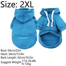 Blue Pet Patrón Con Capucha De Bolsillo Con Cremallera Adecuado Para Uso Diario, Unisex - Azul - Ver 13