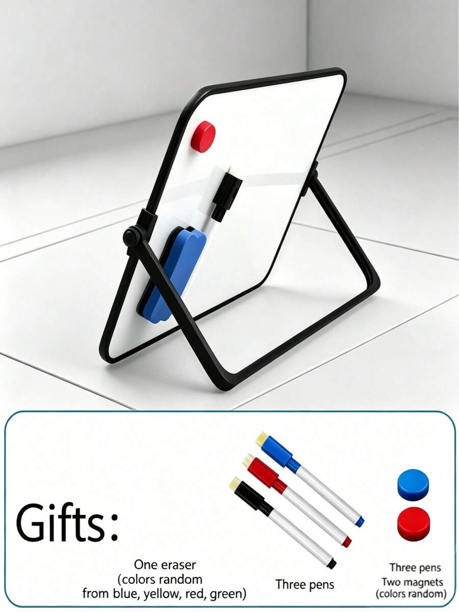Papan Gambar Magnetik 30*21cm, Papan Tulis Meja yang Dapat Dihapus, Papan Tulis yang Dapat Dihapus dengan Penyangga Magnetik, Papan Gambar Dua Sisi dengan Penyangga Lipat yang Dapat Diatur, Papan Tulis Mini, Cocok untuk Menggambar, Memo, Daftar Tugas