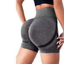 Shorts de Yoga para Mujer, Cintura Alta, Shorts Deportivos para Entrenamiento, Yoga, Fitness, Levantamiento de Glúteos, Pantalones Cortos Deportivos para Gimnasio y Running - Condujo - Ver 2
