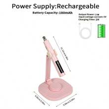 3-In-1 Cat Eye Magnet Portable Nail UV Lamp With Built-In Stand For Hands-Free Use, Includes Cat Eye Magnet Wand To Create Various Cat Eye Nail Art Styles, Suitable For DIY Home Manicure, Perfect Gift Choice - 彩色 - 查看 8