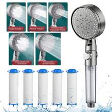 Shower Head With Pressure Filtration, 5 Adjustable Water Flow Levels, Handheld Shower Head With 5 Built-In Filter Cartridges, Suitable For Bathroom Shower, Outdoor Water Heater And RV Shower Equipment - Multicolor - View 3