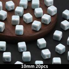 20pcs Cube Ceramic Porcelain Beads For DIY Jewelry Making Decorative Craft Square Beads For Necklaces Bracelets And Accessories Craft - 20pcs - View 44